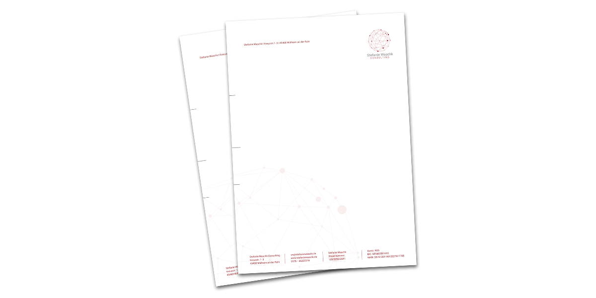 Werbeagentur Muelheim Oberhausen Grafikdesign briefpapier stefaniewaschkconsulting