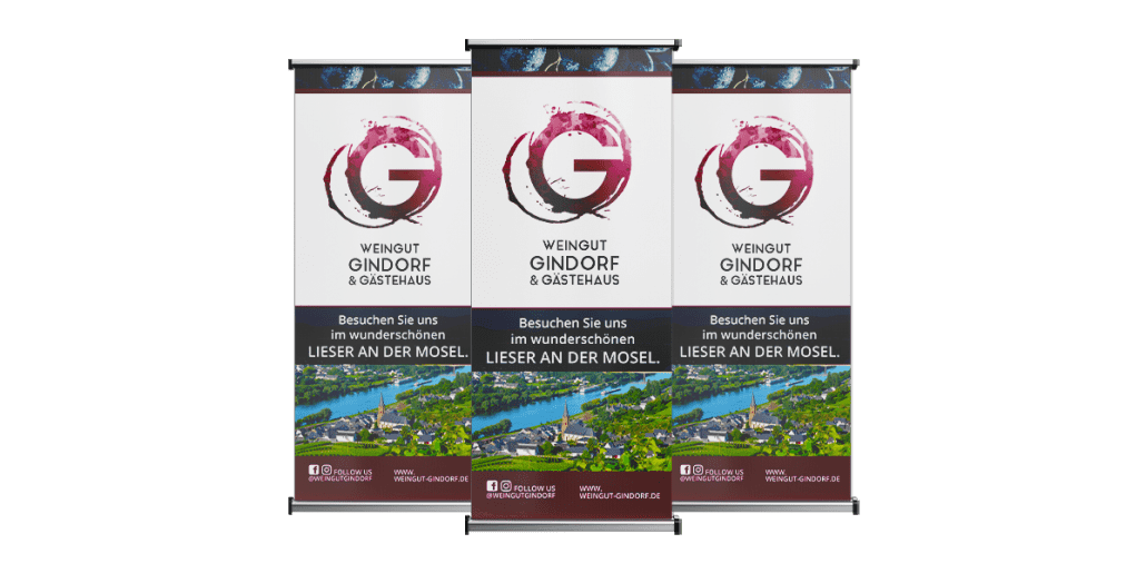 Werbeagentur Muelheim Oberhausen Grafikdesign gindorf rollups