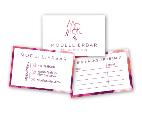 Werbeagentur Muelheim Oberhausen Grafikdesign modellierbar visitenkarten terminkarten