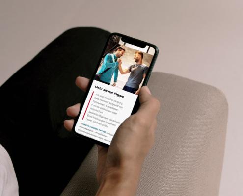Markenstrategie & Webdesign für MOVE & MORAL PHYSIO iPhone Ansicht