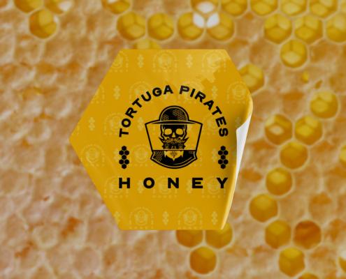Logodesign - Tortuga Pirates Honey Sticker