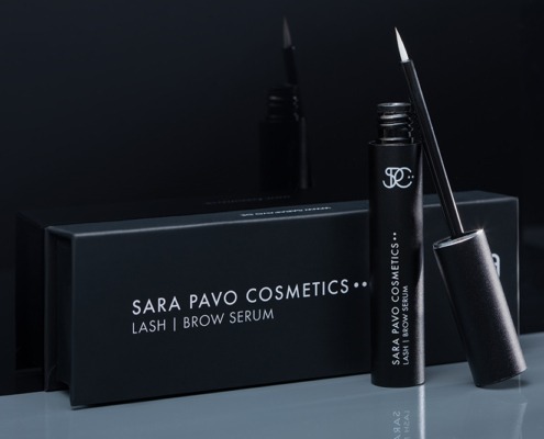 Landingpage für das Lashserum von Sara Pavo Cosmetics