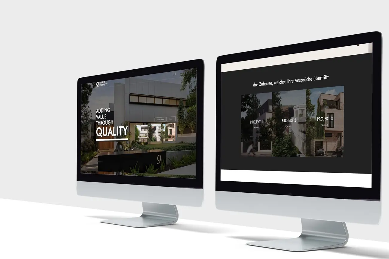 Webdesign für Geisler Property iMac Ansicht