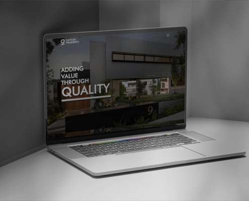 Webdesign für Geisler Property Laptop Ansicht