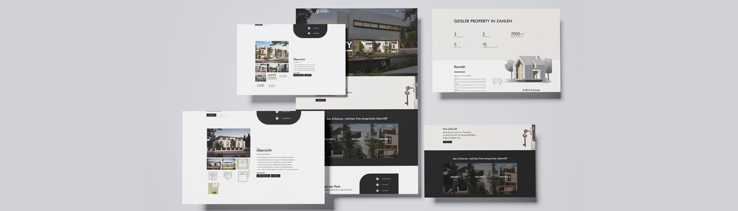 Webdesign für Geisler Property Ansichten Startseite