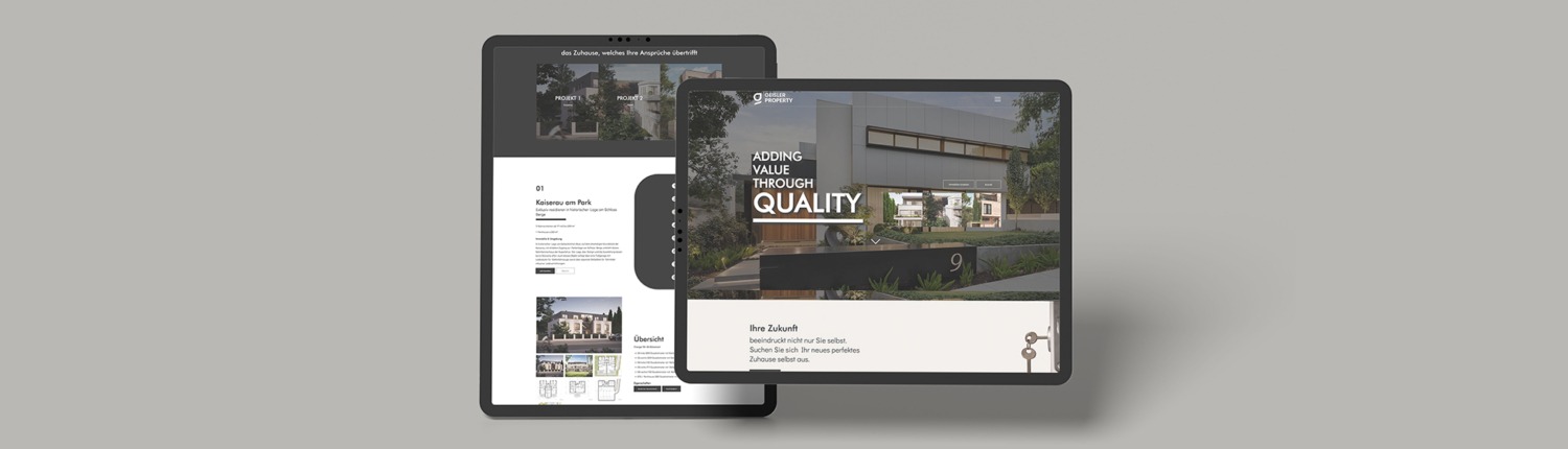 Webdesign für Geisler Property iPad Ansicht