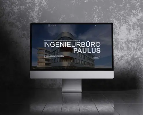 Webdesign Ingenieurbüro Paulus iMac Ansicht