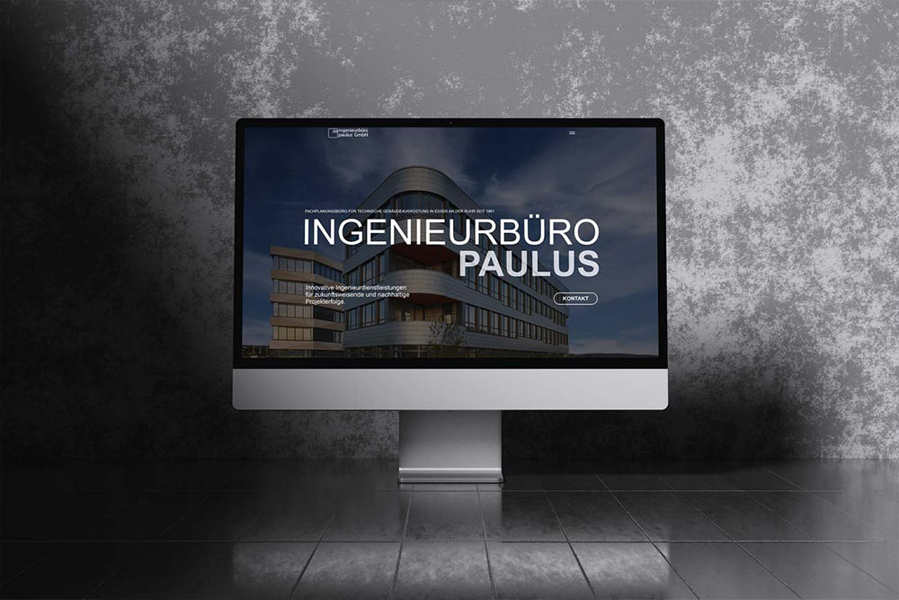 Webdesign Ingenieurbüro Paulus iMac Ansicht