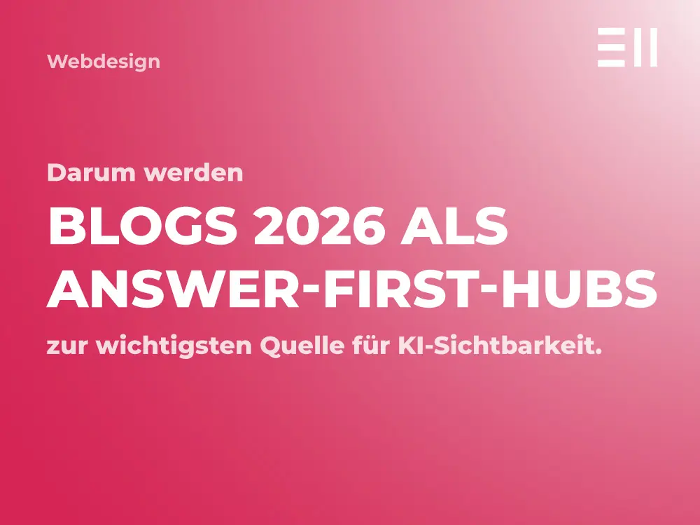 Blogs 2026 als Answer-First-Hubs / Webdesign Agentur